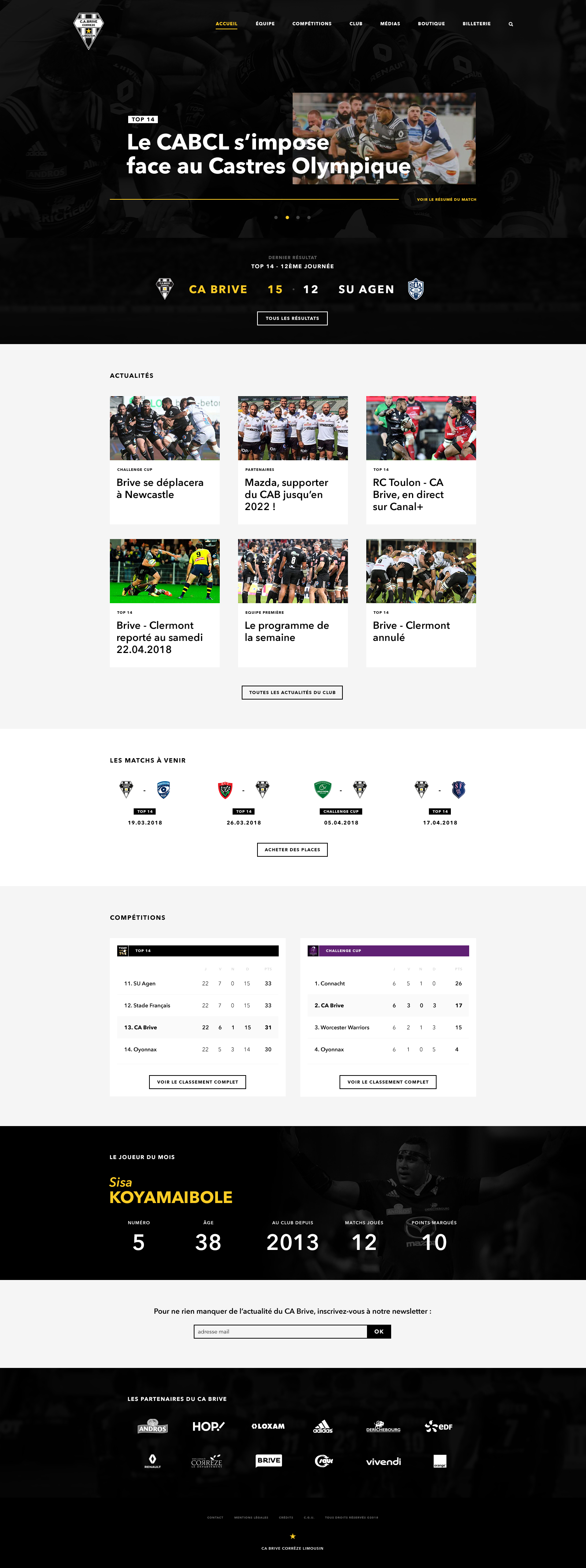 Visuel projet CA Brive Rugby