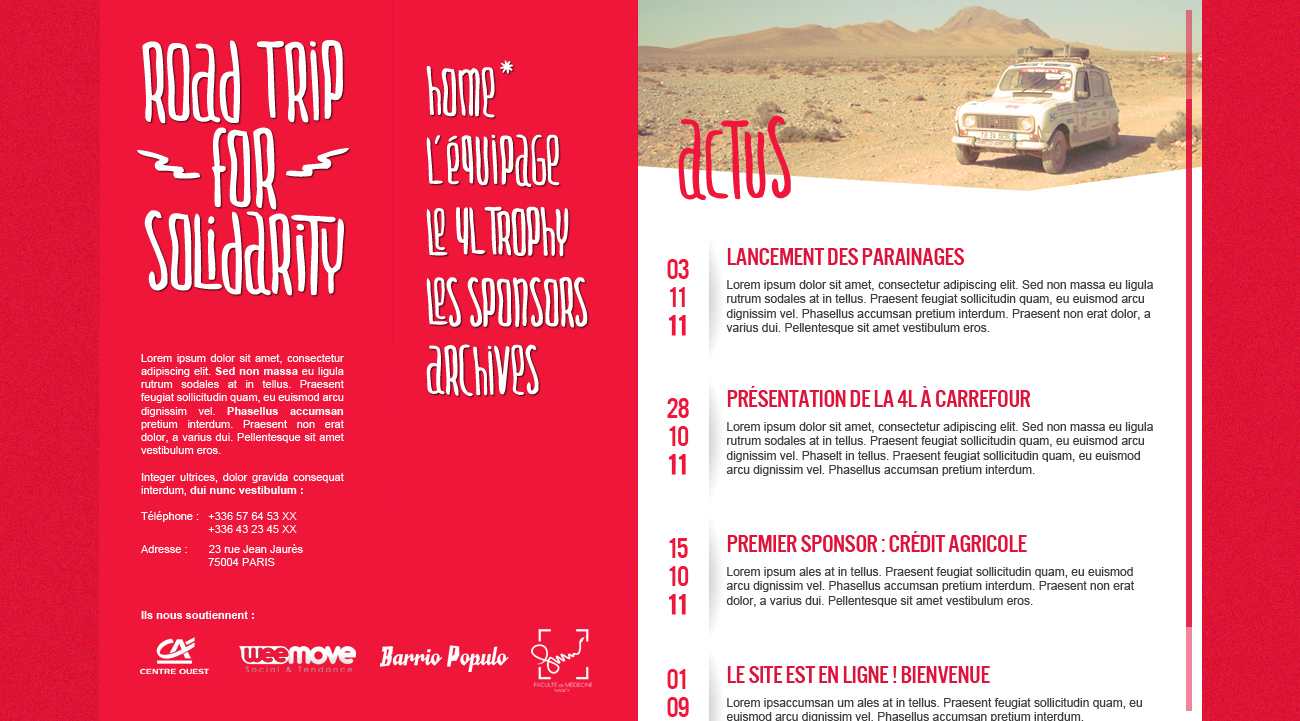 Visuel projet Road Trip For Solidarity